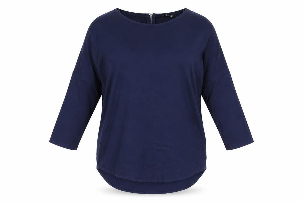 Select Womens Blue Viscose Basic T-Shirt Size 12 Round Neck