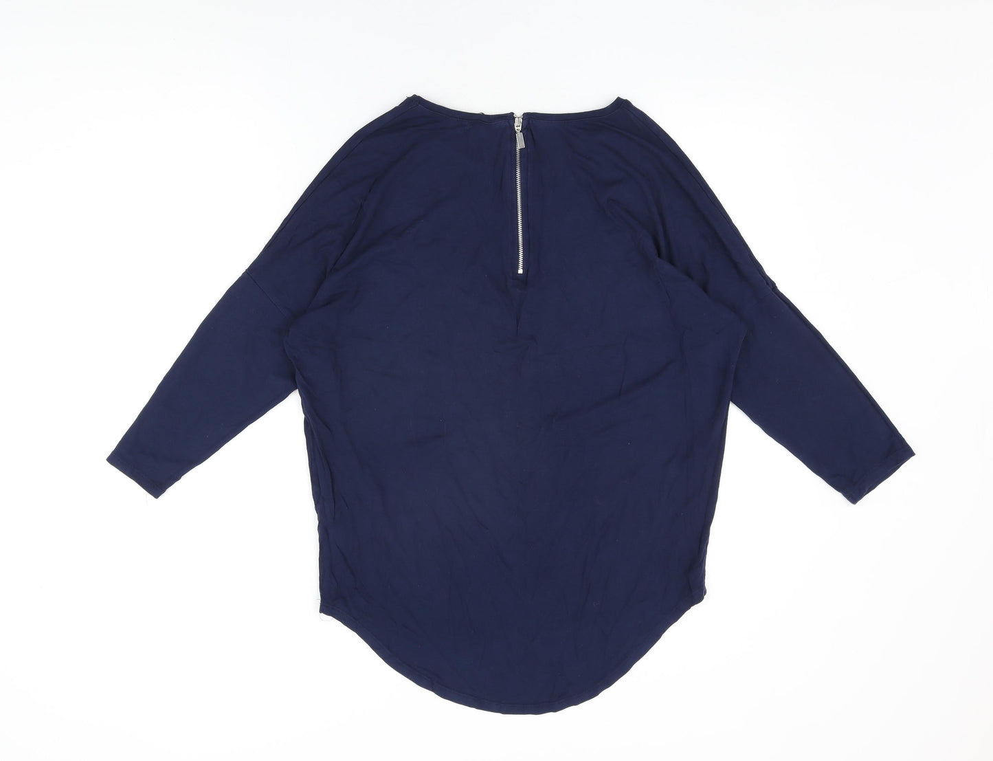 Select Womens Blue Viscose Basic T-Shirt Size 12 Round Neck