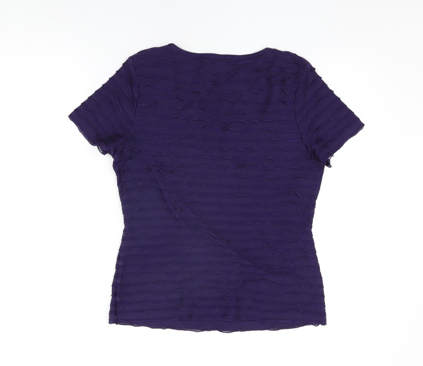 Kaliko Womens Purple Cotton Basic T-Shirt Size 14 Square Neck