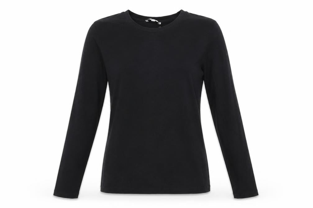 Warehouse Womens Black Cotton Basic T-Shirt Size 8 Round Neck