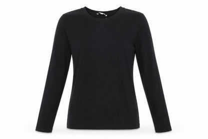 Warehouse Womens Black Cotton Basic T-Shirt Size 8 Round Neck