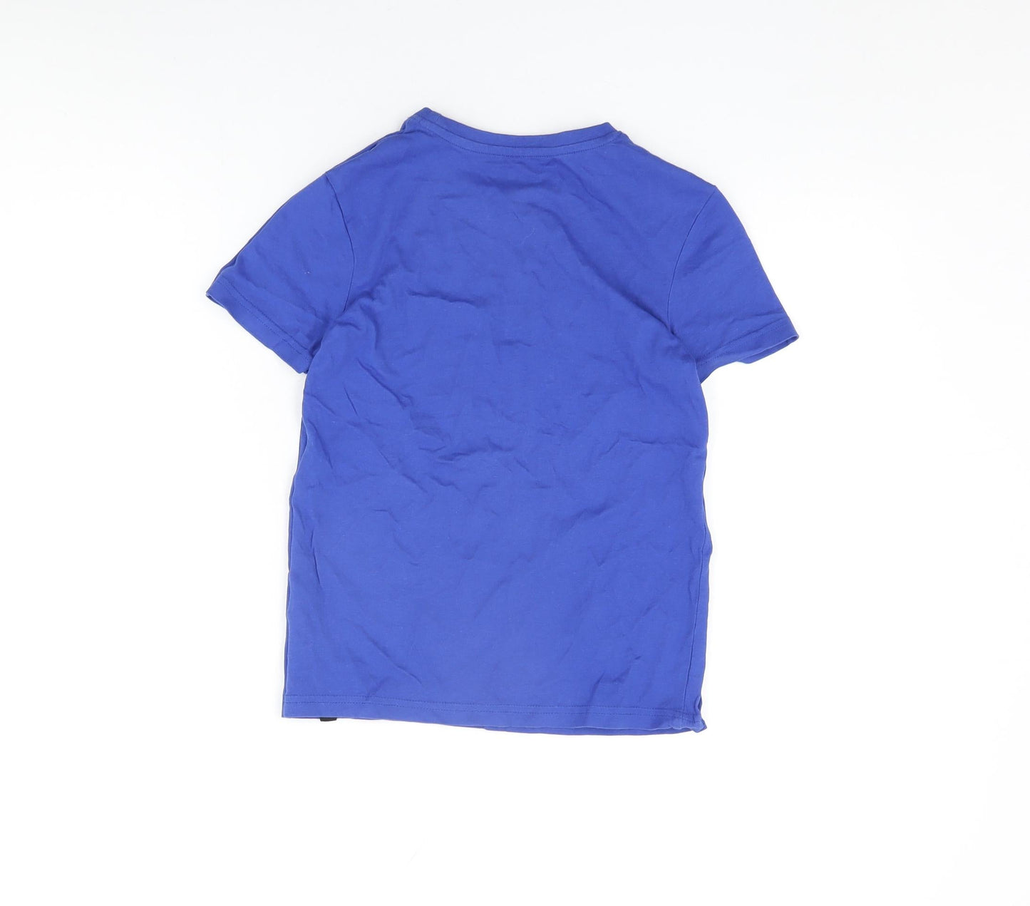 Very Boys Blue Cotton Basic T-Shirt Size 9 Years Round Neck Pullover