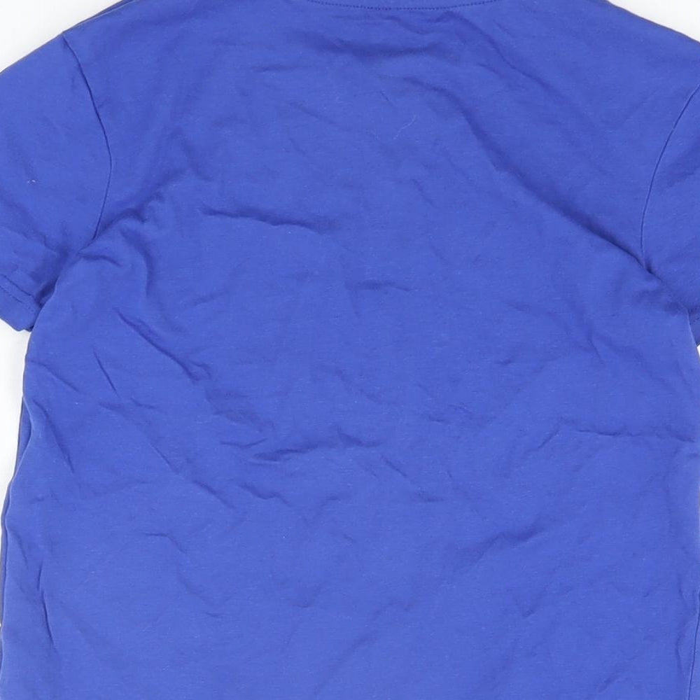 Very Boys Blue Cotton Basic T-Shirt Size 9 Years Round Neck Pullover