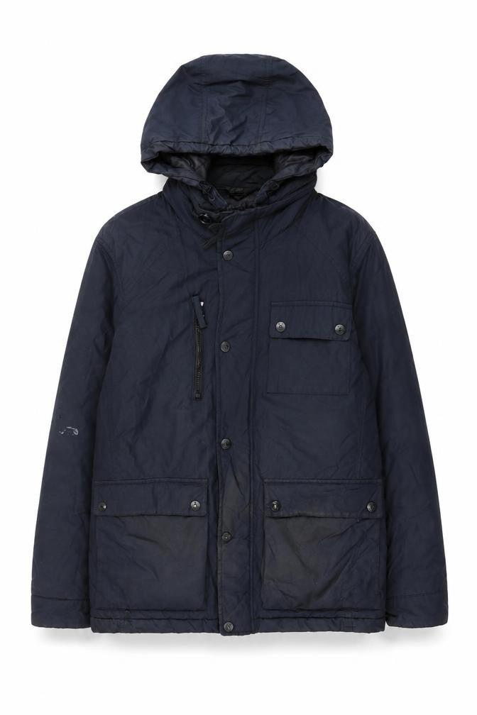 Marks & Spencer Mens Black Overcoat Coat Size L Zip