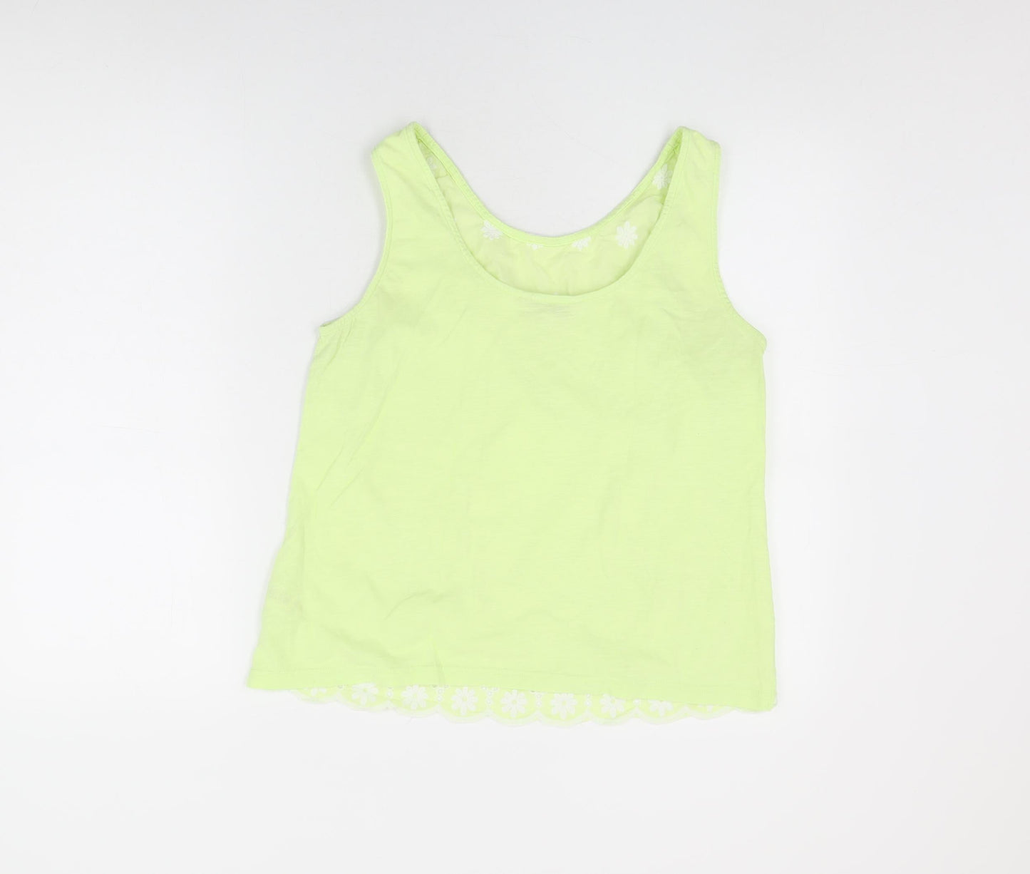 NEXT Womens Green Floral Cotton Basic T-Shirt Size 14 Round Neck