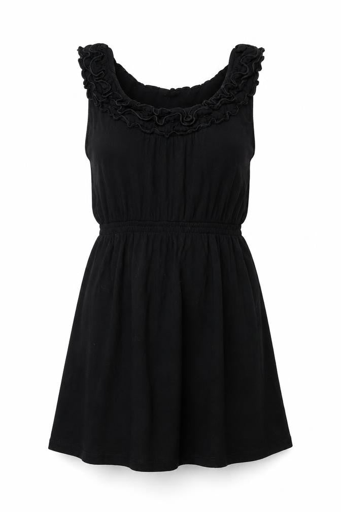 H&M Womens Black Viscose Basic T-Shirt Size M Scoop Neck