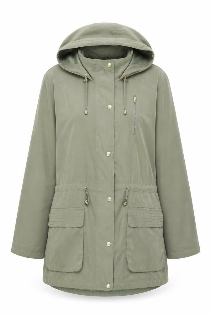 M&Co Womens Green Overcoat Coat Size 18 Zip