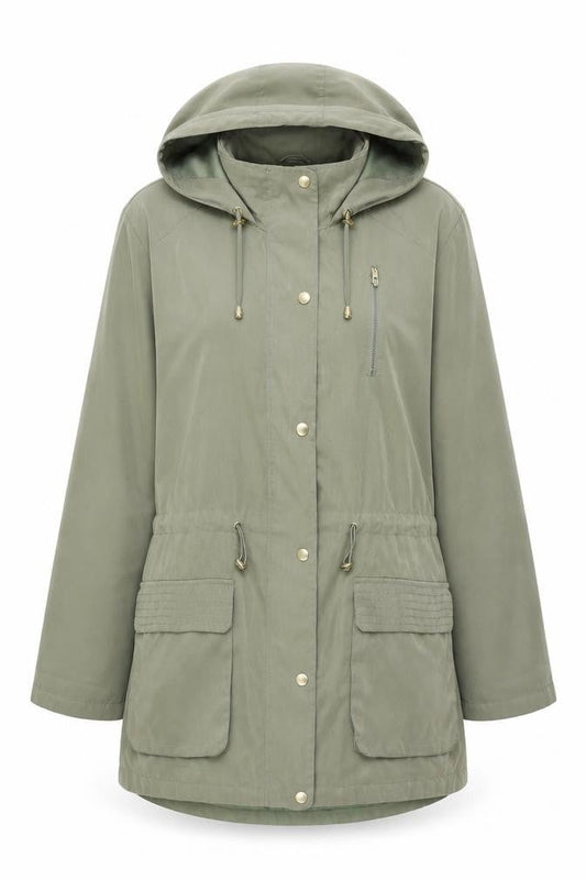 M&Co Womens Green Overcoat Coat Size 18 Zip