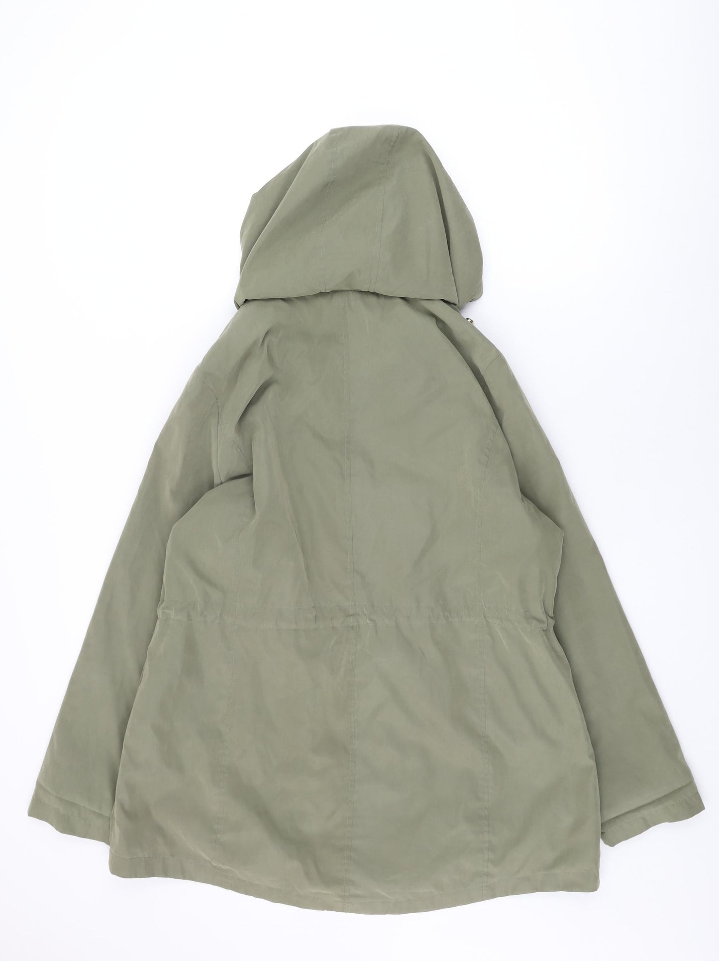 M&Co Womens Green Overcoat Coat Size 18 Zip