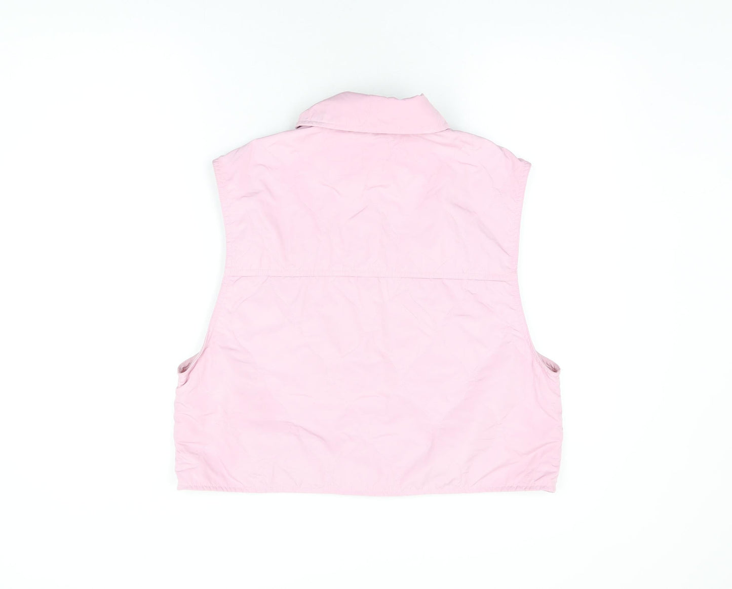 H&M Womens Pink Polyester Basic Button-Up Size S Collared