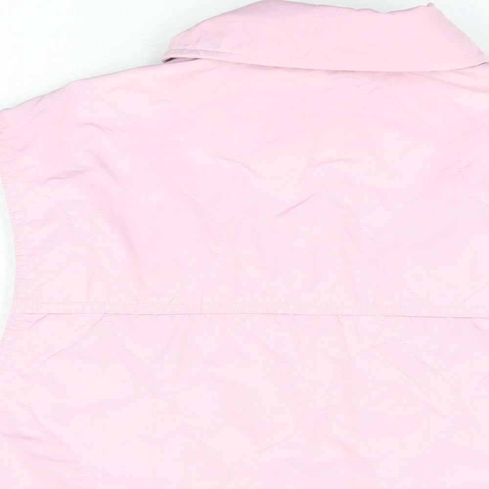 H&M Womens Pink Polyester Basic Button-Up Size S Collared