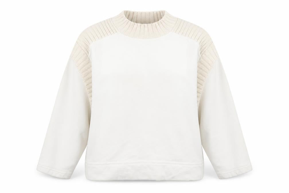 Zara Womens White Cotton Pullover Sweatshirt Size M Pullover
