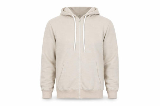 Miyalon Mens Beige Cotton Full Zip Hoodie Size S