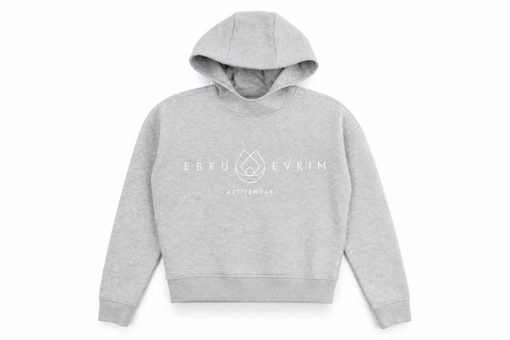 EBRU EVRIM Womens Grey Cotton Pullover Hoodie Size S Pullover - Activewear