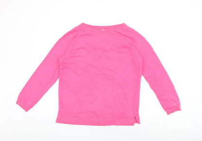 John Lewis Womens Pink Cotton Pullover Sweatshirt Size 10 Pullover