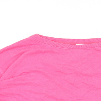 John Lewis Womens Pink Cotton Pullover Sweatshirt Size 10 Pullover