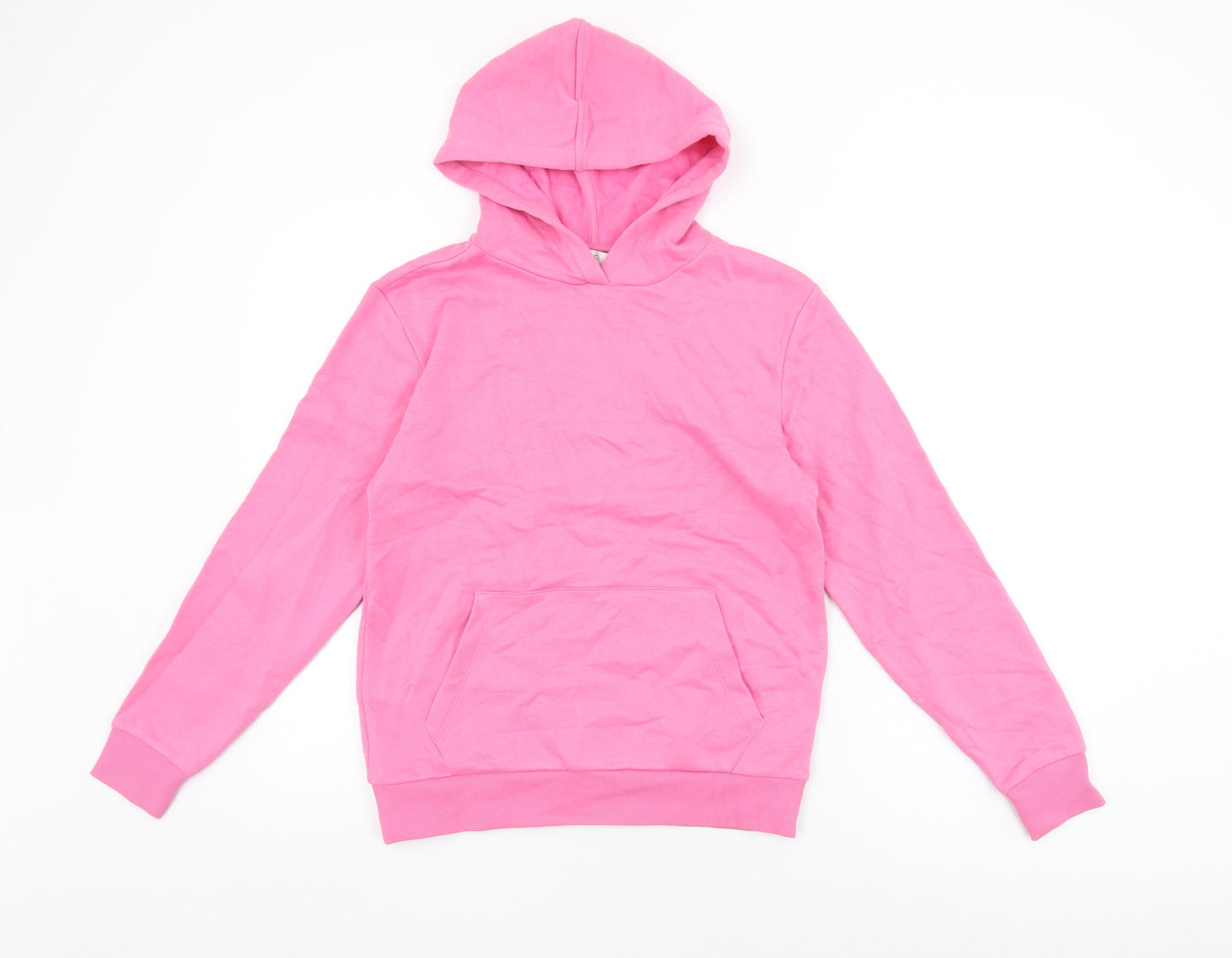 Marks and Spencer Womens Pink Cotton Pullover Hoodie Size XS Pullover