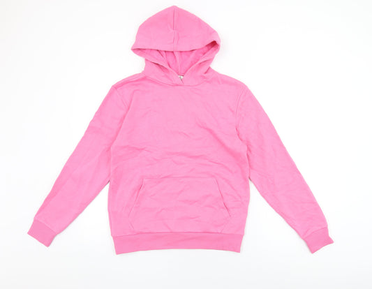 Marks and Spencer Womens Pink Cotton Pullover Hoodie Size XS Pullover
