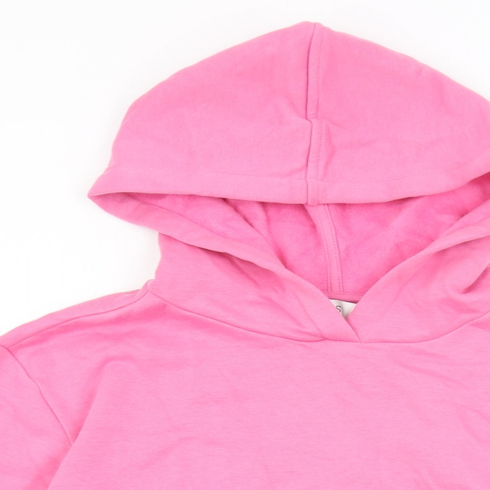 Marks and Spencer Womens Pink Cotton Pullover Hoodie Size XS Pullover