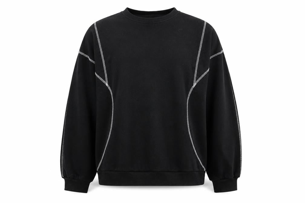 Boohoo Womens Black Cotton Pullover Sweatshirt Size L Pullover