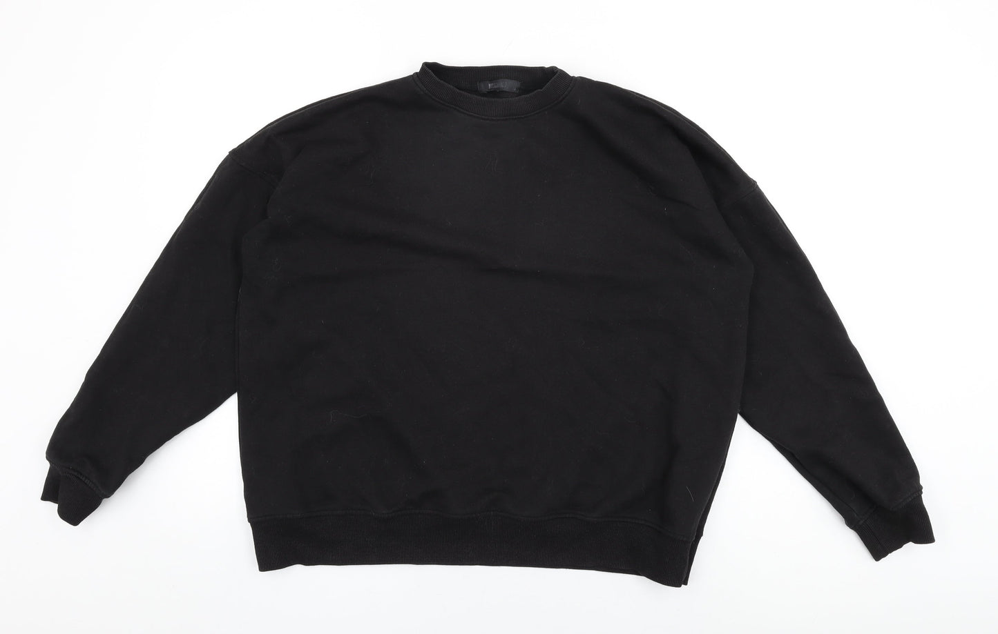 Missguided Womens Black Cotton Pullover Sweatshirt Size 12 Pullover