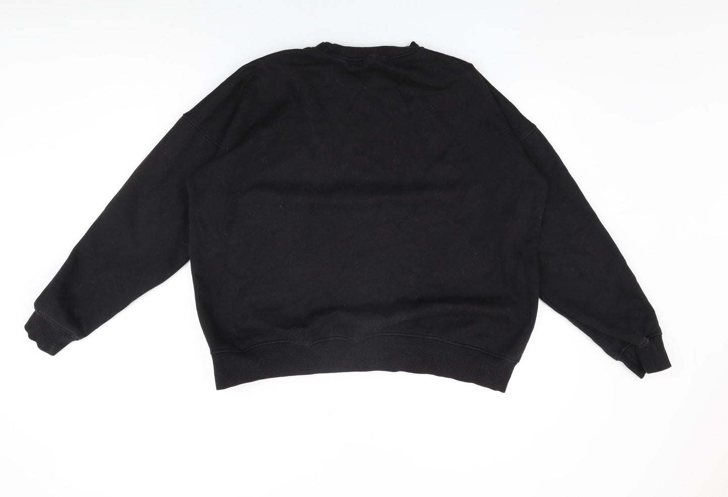 Missguided Womens Black Cotton Pullover Sweatshirt Size 12 Pullover