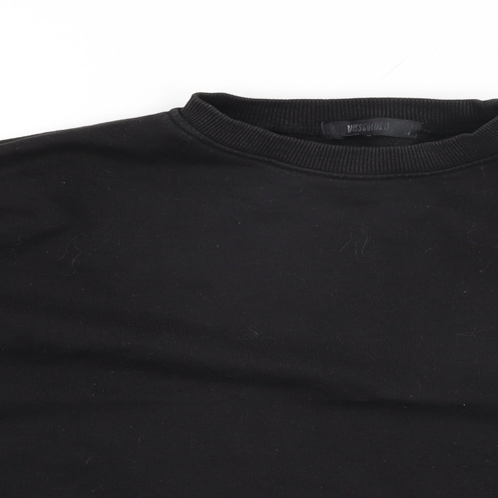 Missguided Womens Black Cotton Pullover Sweatshirt Size 12 Pullover