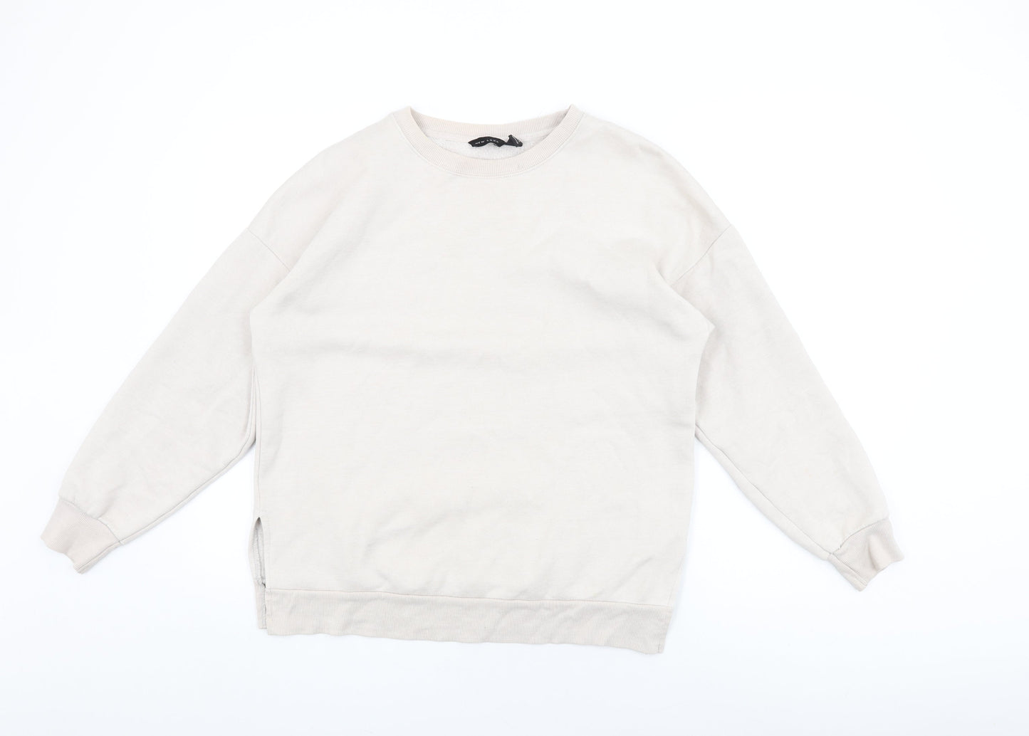 New Look Womens Pink Cotton Pullover Sweatshirt Size 10 Pullover