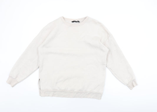 New Look Womens Pink Cotton Pullover Sweatshirt Size 10 Pullover