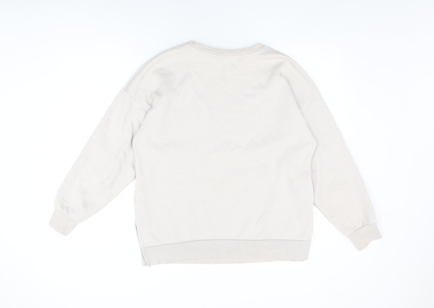 New Look Womens Pink Cotton Pullover Sweatshirt Size 10 Pullover