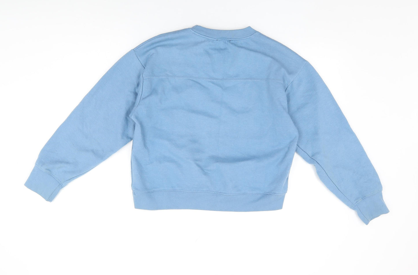 Zara Womens Blue Cotton Pullover Sweatshirt Size M Pullover