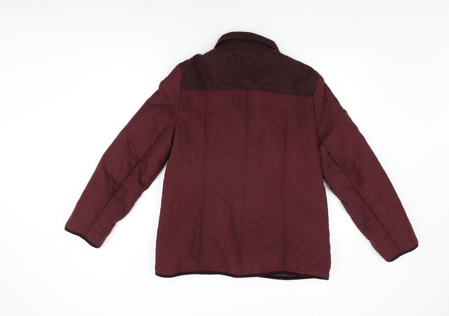 EWM Womens Red Quilted Coat Size 14 Snap