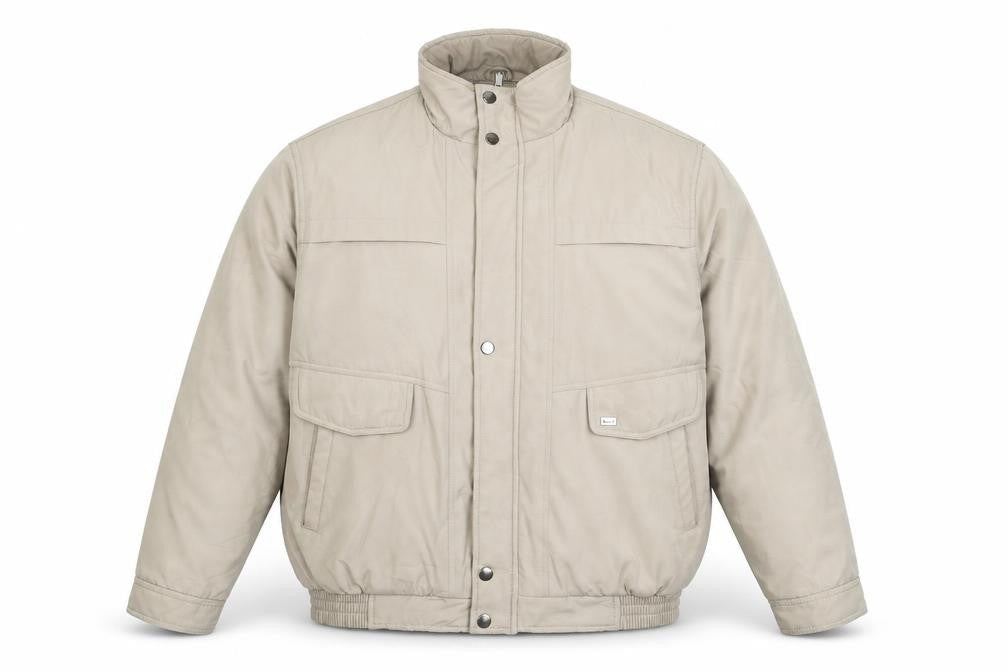Jbc Collection Mens Beige Bomber Jacket Coat Size M Zip
