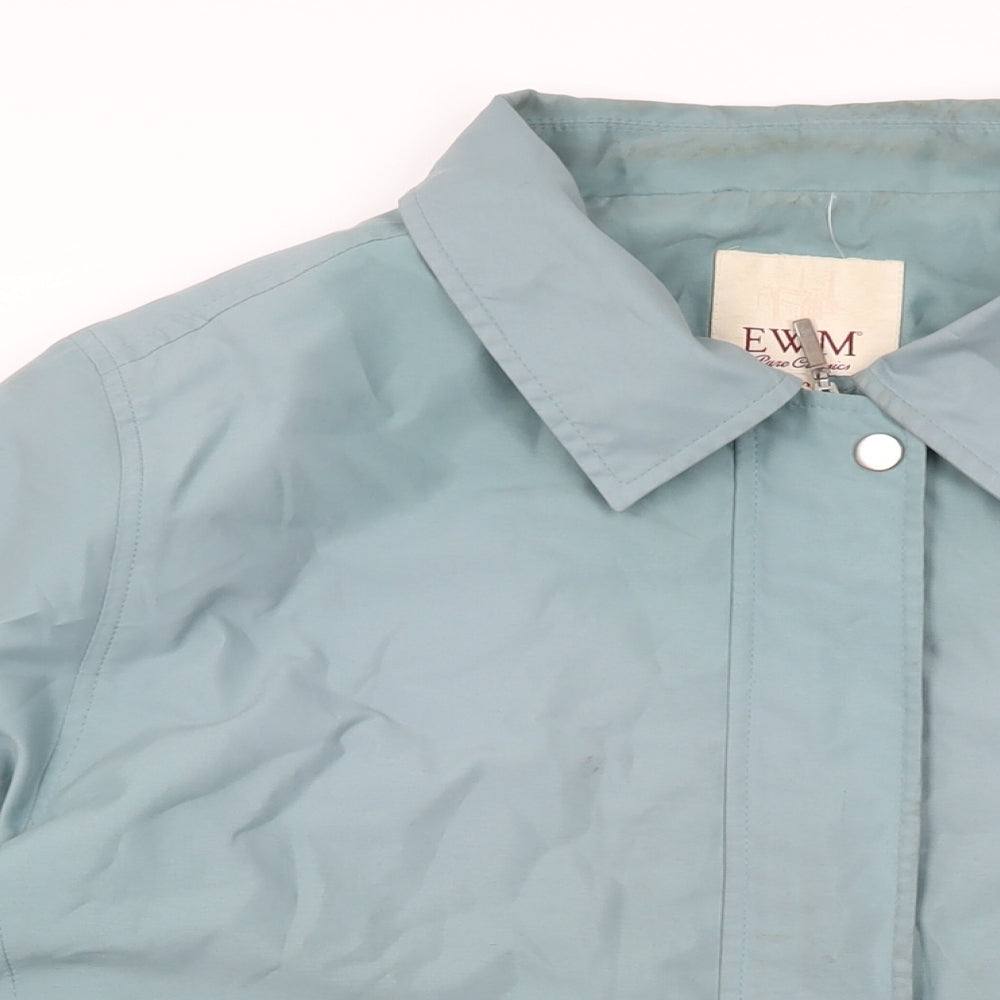 EWM Womens Blue Overcoat Coat Size 22 Zip