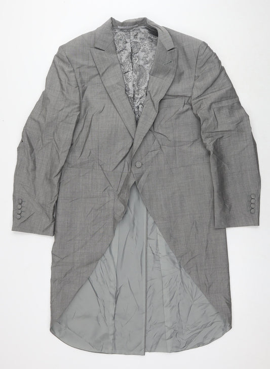 WILVORST Mens Grey Wool Tuxedo Suit Jacket Size S Regular