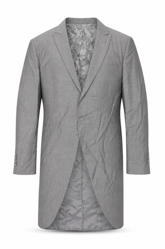 WILVORST Mens Grey Wool Tuxedo Suit Jacket Size 44 Regular