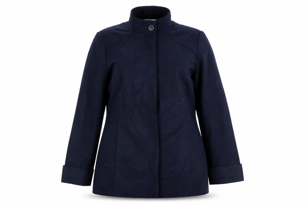 M&Co Womens Blue Pea Coat Coat Size 16 Buckle