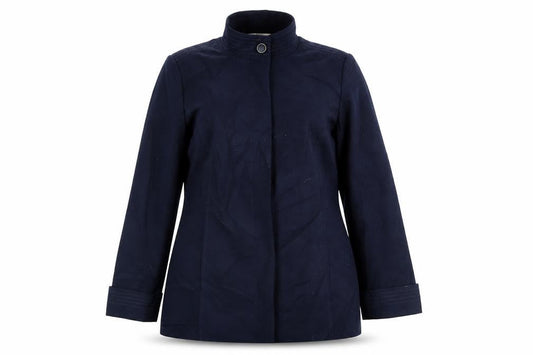 M&Co Womens Blue Pea Coat Coat Size 16 Buckle