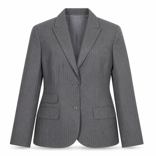 Brooks Brothers Womens Grey Striped Wool Jacket Suit Jacket Size 14