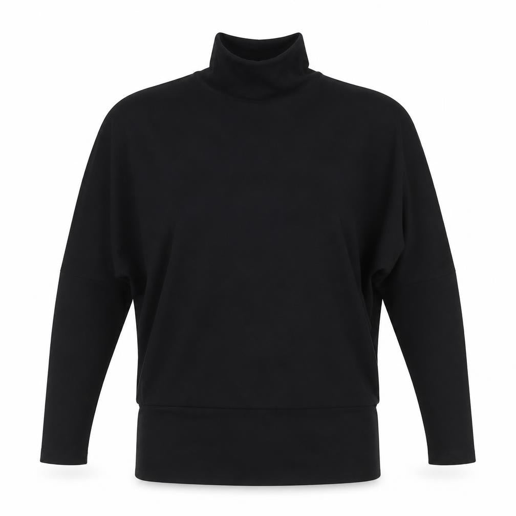 River Island Womens Black Polyester Basic T-Shirt Size 8 Roll Neck