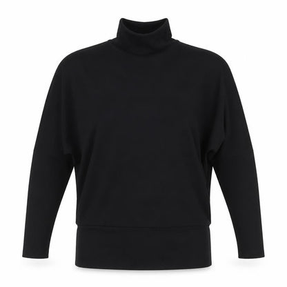 River Island Womens Black Polyester Basic T-Shirt Size 8 Roll Neck