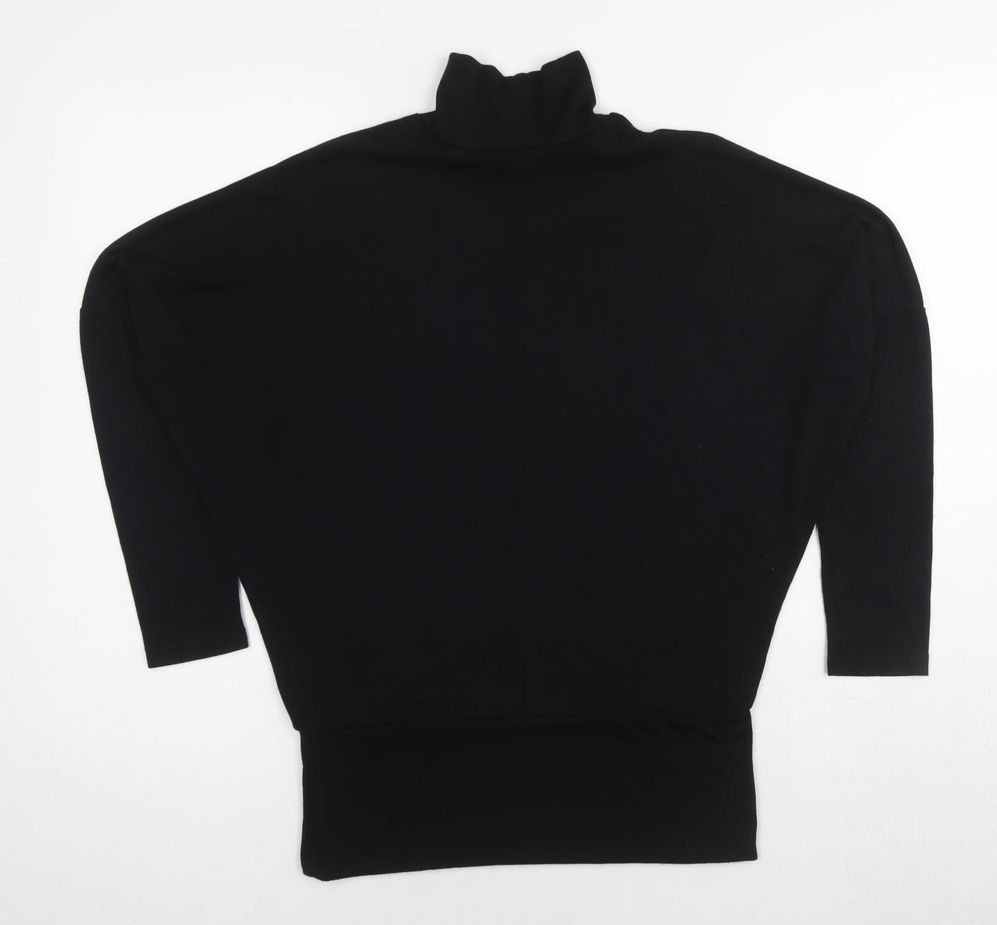 River Island Womens Black Polyester Basic T-Shirt Size 8 Roll Neck