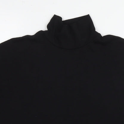 River Island Womens Black Polyester Basic T-Shirt Size 8 Roll Neck
