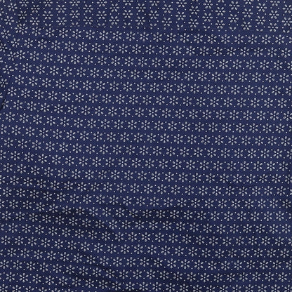 Marks & Spencer Womens Blue Floral Cotton Basic Button-Up Size 8 Collared