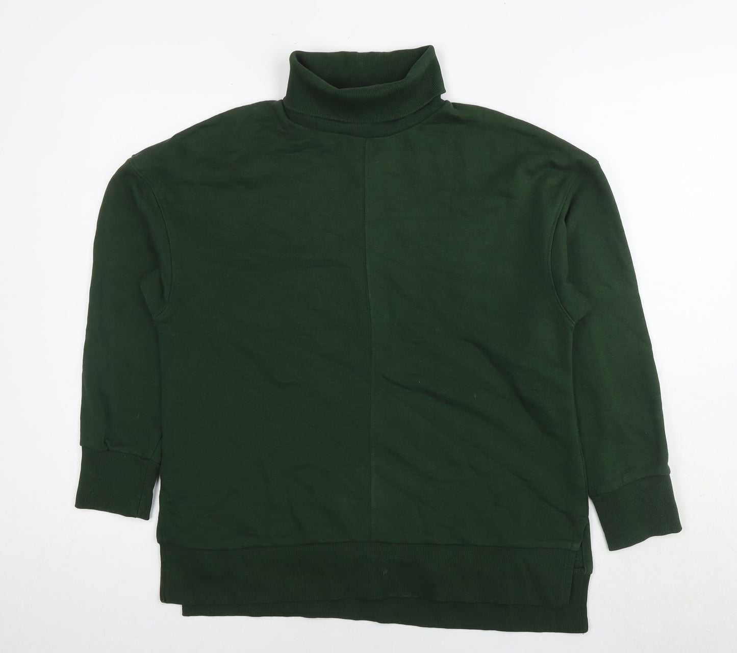 Marks and Spencer Womens Green Cotton Pullover Sweatshirt Size 14 Pullover
