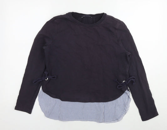 Marks and Spencer Womens Blue Cotton Pullover Sweatshirt Size 10 Pullover