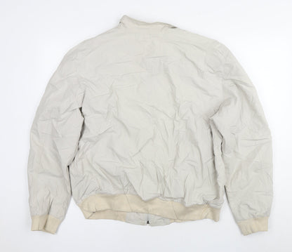Back view of Autograph men’s beige bomber jacket jacket, size L, zip