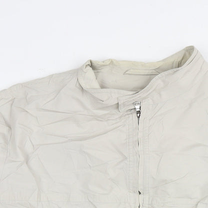 Close-up detail of Autograph men’s beige bomber jacket jacket, size L, zip