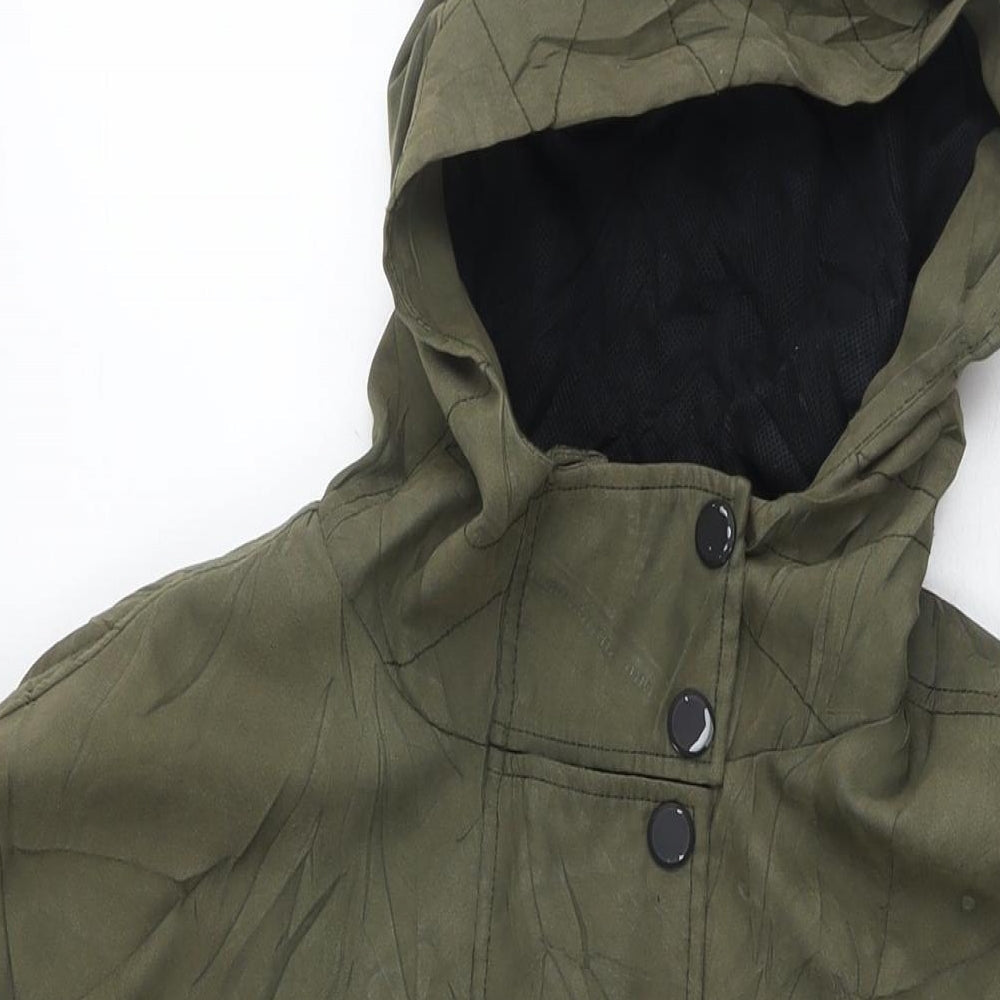 ASOS Womens Green Parka Coat Size 10 Zip
