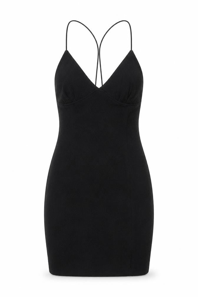 Divided by H&M Womens Black Polyester Bodycon Size S V-Neck Pullover